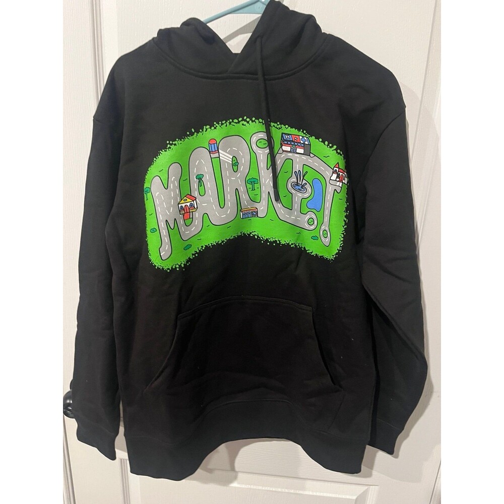 Chinatown Market “Market” Road Graphic Hoodie Black Size Medium